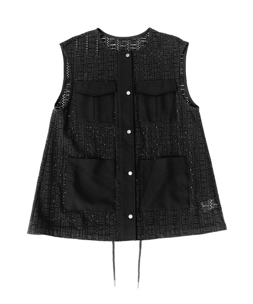 n'OrLABEL（ノアールレーベル）の「『ノーカラーレースジレ』（ベスト・レディース・ブラック/オフホワイト・1/2）」の16枚目の写真