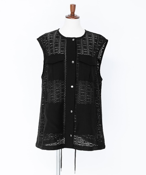 n'OrLABEL（ノアールレーベル）の「『ノーカラーレースジレ』（ベスト・レディース・ブラック/オフホワイト・1/2）」の17枚目の写真