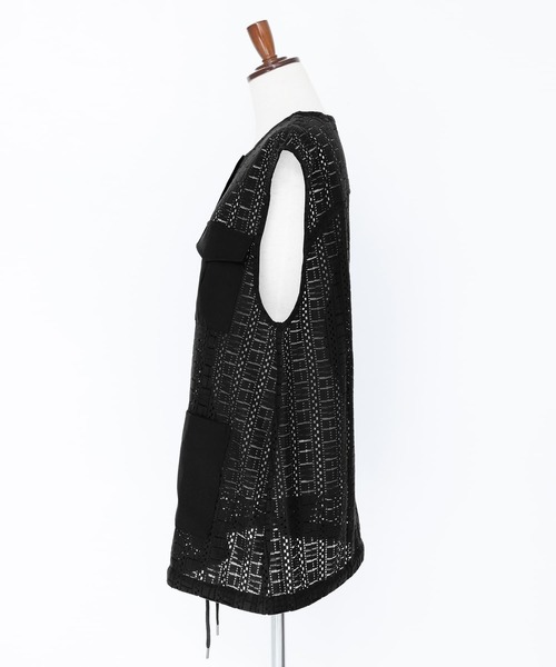 n'OrLABEL（ノアールレーベル）の「『ノーカラーレースジレ』（ベスト・レディース・ブラック/オフホワイト・1/2）」の18枚目の写真