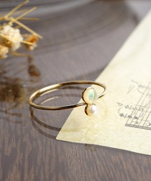 itam（アイタム）の「【itam】アイタム/ NATURAL STONE 天然石×淡水パール ブラスリング（リング）」