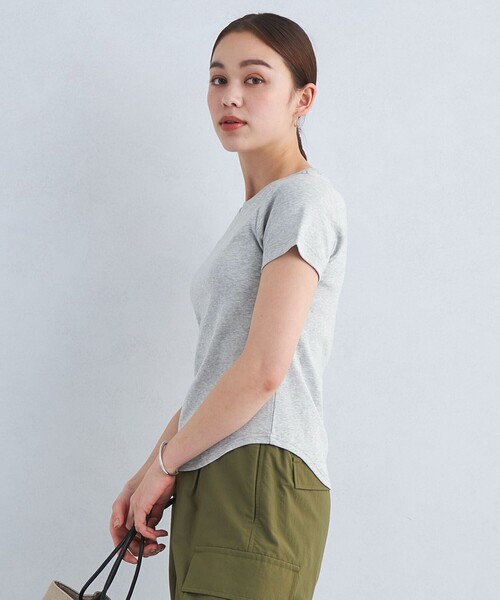 green label relaxing(グリーンレーベルリラクシング)の「フライス ラウンドヘム Tシャツ(Tシャツ/カットソー・レディース・グレー/オフホワイト/ブラック/オレンジ系その他・FREE)」の12枚目の写真