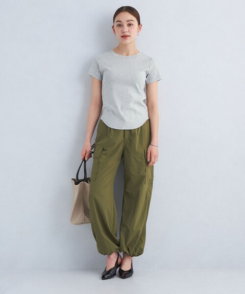 green label relaxing(グリーンレーベルリラクシング)の「フライス ラウンドヘム Tシャツ(Tシャツ/カットソー・レディース・グレー/オフホワイト/ブラック/オレンジ系その他・FREE)」の11枚目の写真
