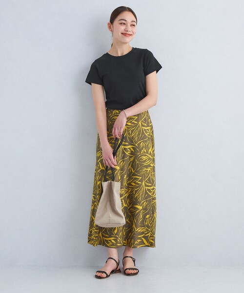 green label relaxing(グリーンレーベルリラクシング)の「フライス ラウンドヘム Tシャツ(Tシャツ/カットソー・レディース・グレー/オフホワイト/ブラック/オレンジ系その他・FREE)」の9枚目の写真