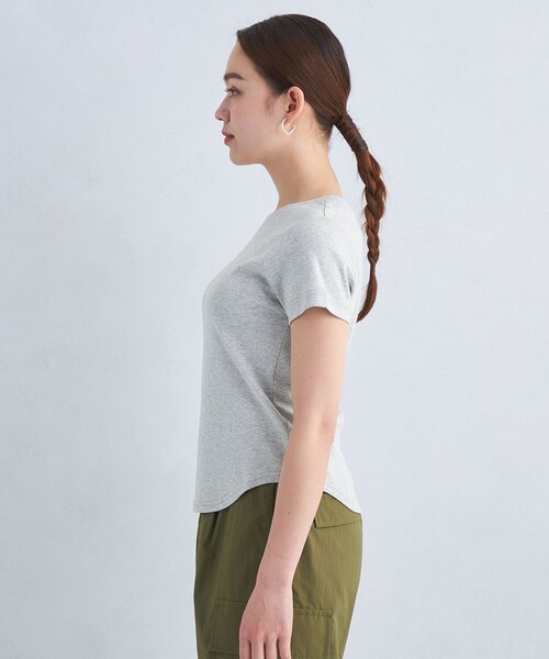 green label relaxing(グリーンレーベルリラクシング)の「フライス ラウンドヘム Tシャツ(Tシャツ/カットソー・レディース・グレー/オフホワイト/ブラック/オレンジ系その他・FREE)」の5枚目の写真
