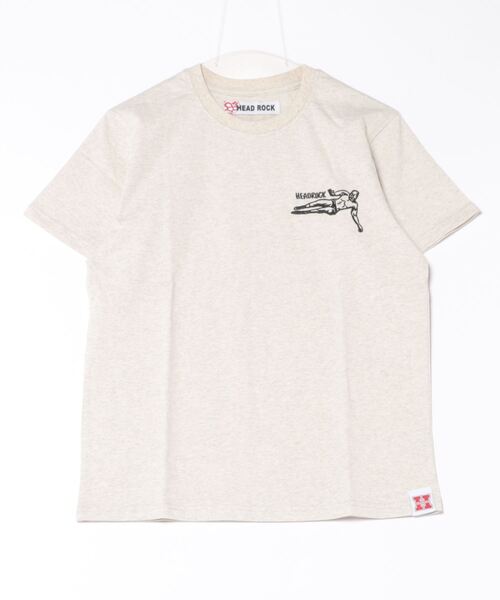 HEAD ROCK（ヘッドロック）の「HEADROCK/ヘッドロック 半袖オーバーサイズTシャツ（大人）（Tシャツ/カットソー・メンズ・スミクロ/オートミール/ネイビー・165/175/185）」の3枚目の写真