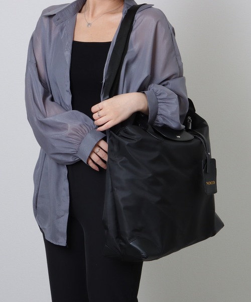 Lace Ladies(レースレディース)の「大容量 2WAY 配色 ボストン ショルダーバッグ(ボストンバッグ・レディース・ブラック/ベージュ/ピンク/グレー・FREE)」の10枚目の写真