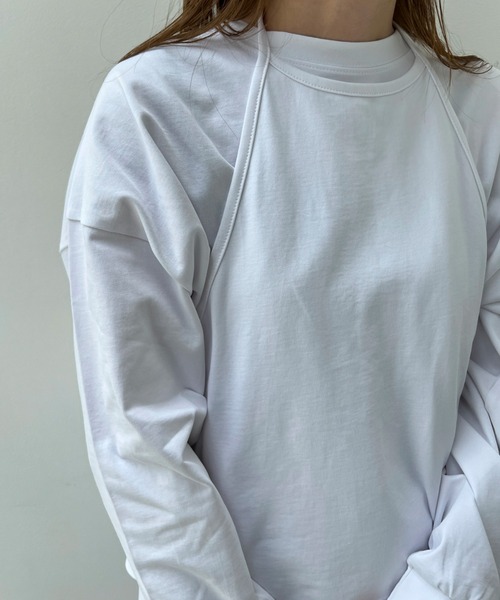 y/m（イム）の「ビスチェ+ロンT 【２点セット】（Tシャツ/カットソー・レディース・ホワイト/マルチ/ブラック・FREE）」の19枚目の写真