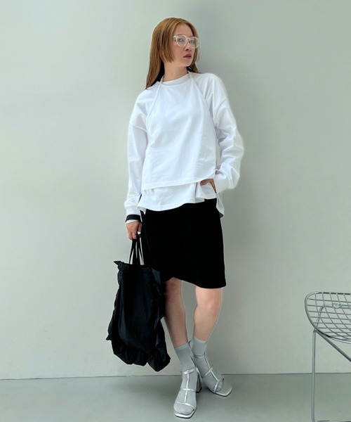 y/m（イム）の「ビスチェ+ロンT 【２点セット】（Tシャツ/カットソー・レディース・ホワイト/マルチ/ブラック・FREE）」の20枚目の写真