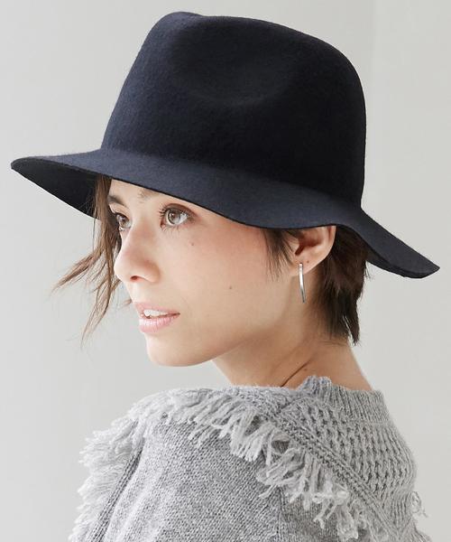 green label relaxing（グリーンレーベルリラクシング）の「GC フェルトナカオレハット（ハット・レディース・ブラック/ネイビー/ライトグレー/ブラウン・フリー）」の2枚目の写真