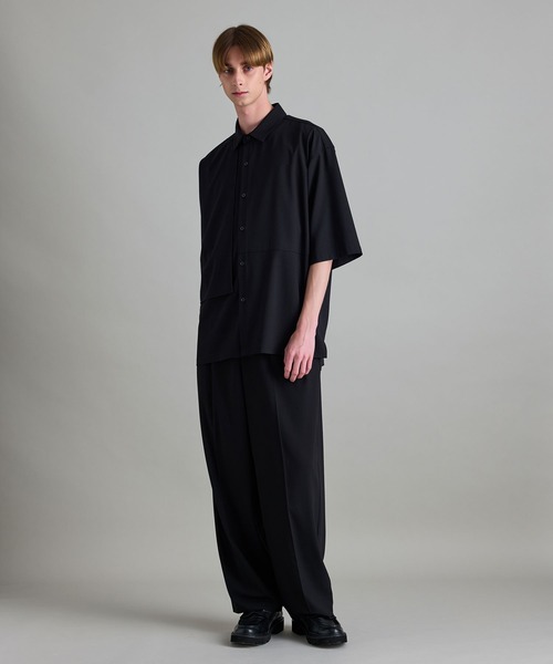 JUNRED(ジュンレッド)の「【 セットアップ対応 】ドライイージーコントラストワイドパンツ(スラックス・メンズ・ブラック/チャコールグレー・S/M/L)」の7枚目の写真