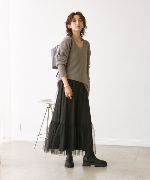 RIVE DROITE(リヴドロワ)の「【両面着れる】タフタリバーシブルスカート(スカート・レディース・ブラック/ブラウン・FREE)」の18枚目の写真