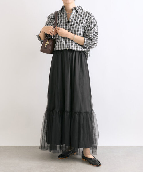 RIVE DROITE(リヴドロワ)の「【両面着れる】タフタリバーシブルスカート(スカート・レディース・ブラック/ブラウン・FREE)」の3枚目の写真