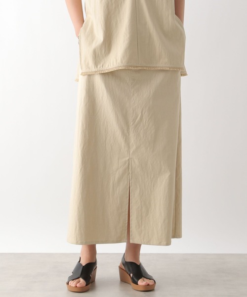 LEPSIM(レプシィム)の「ダブルウエストリネン混スカート 124124(スカート・レディース・チャコールグレー/アイボリー/カーキブラウン・FREE)」の2枚目の写真