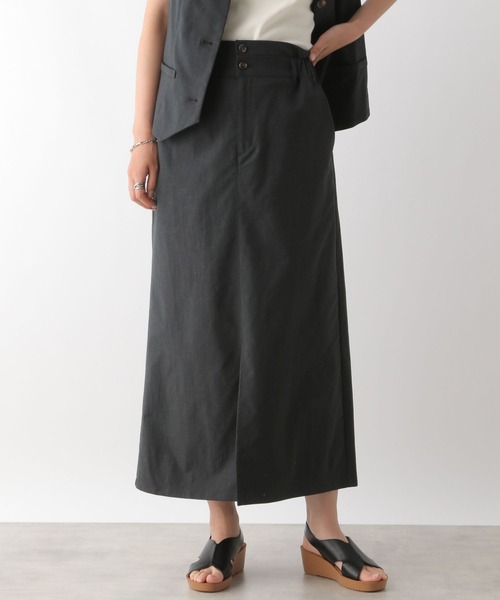 LEPSIM(レプシィム)の「ダブルウエストリネン混スカート 124124(スカート・レディース・チャコールグレー/アイボリー/カーキブラウン・FREE)」の19枚目の写真