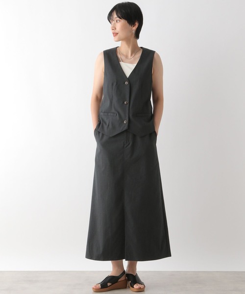 LEPSIM(レプシィム)の「ダブルウエストリネン混スカート 124124(スカート・レディース・チャコールグレー/アイボリー/カーキブラウン・FREE)」の22枚目の写真