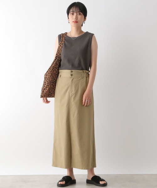 LEPSIM(レプシィム)の「ダブルウエストリネン混スカート 124124(スカート・レディース・チャコールグレー/アイボリー/カーキブラウン・FREE)」の6枚目の写真
