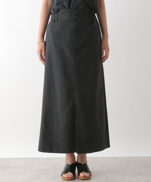 LEPSIM(レプシィム)の「ダブルウエストリネン混スカート 124124(スカート・レディース・チャコールグレー/アイボリー/カーキブラウン・FREE)」の9枚目の写真