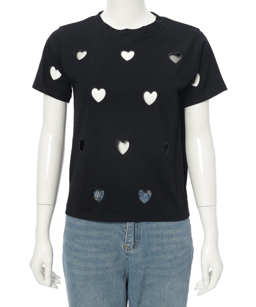 fifth(フィフス)の「ハートデザインTシャツ(Tシャツ/カットソー・レディース・ホワイト/ピンク/ブラック・M)」の11枚目の写真