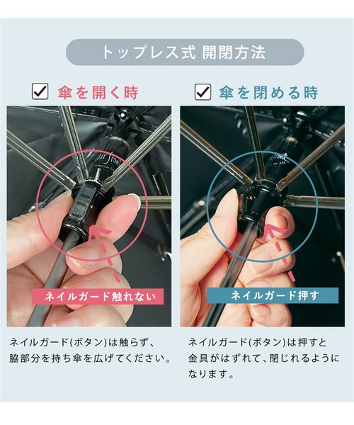 Waterfront（ウォーターフロント）の「NEW極軽カーボン UVブロック 折 55cm 　バイカラー　日傘　雨傘　兼用（折りたたみ傘・レディース・ピンク/グリーン/パープル・FREE）」の10枚目の写真