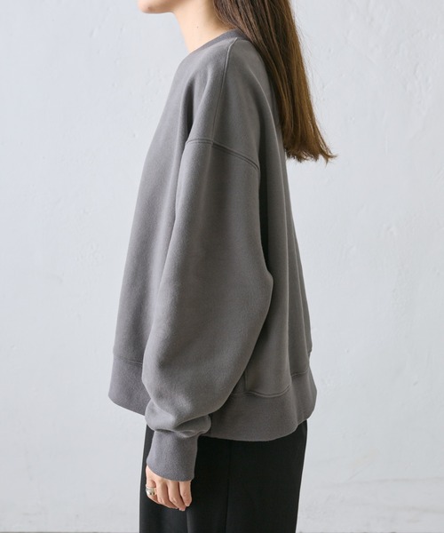 PUAL CE CIN（ピュアルセシン）の「裏起毛シンプルスウェットプルオーバー（スウェット・レディース・チャコールグレー/グレイッシュベージュ/オートミール/モカ・FREE）」の6枚目の写真