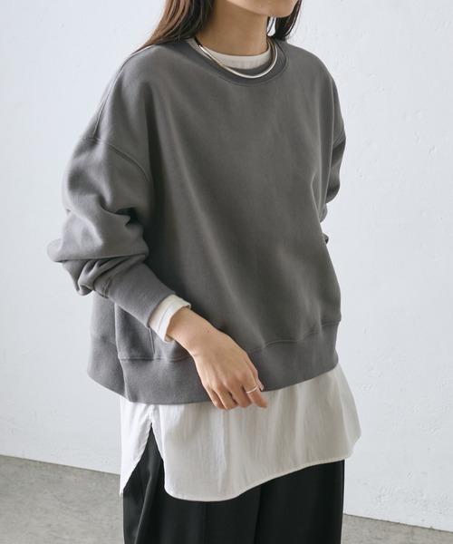 PUAL CE CIN（ピュアルセシン）の「裏起毛シンプルスウェットプルオーバー（スウェット・レディース・チャコールグレー/グレイッシュベージュ/オートミール/モカ・FREE）」の22枚目の写真