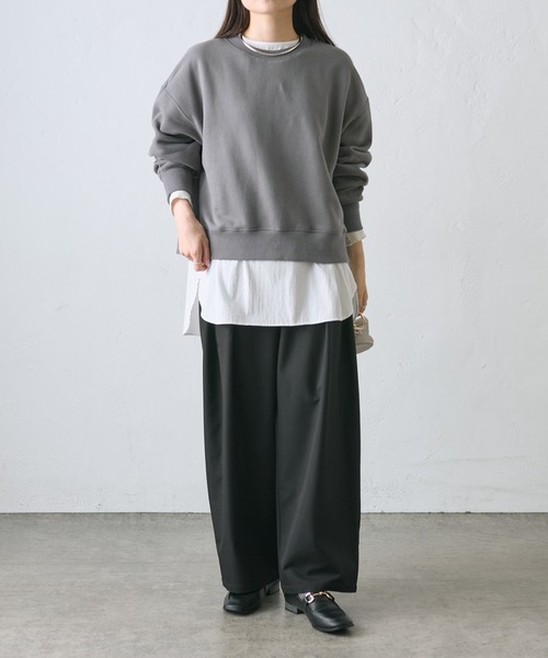 PUAL CE CIN（ピュアルセシン）の「裏起毛シンプルスウェットプルオーバー（スウェット・レディース・チャコールグレー/グレイッシュベージュ/オートミール/モカ・FREE）」の13枚目の写真