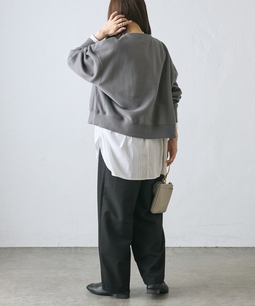 PUAL CE CIN（ピュアルセシン）の「裏起毛シンプルスウェットプルオーバー（スウェット・レディース・チャコールグレー/グレイッシュベージュ/オートミール/モカ・FREE）」の16枚目の写真