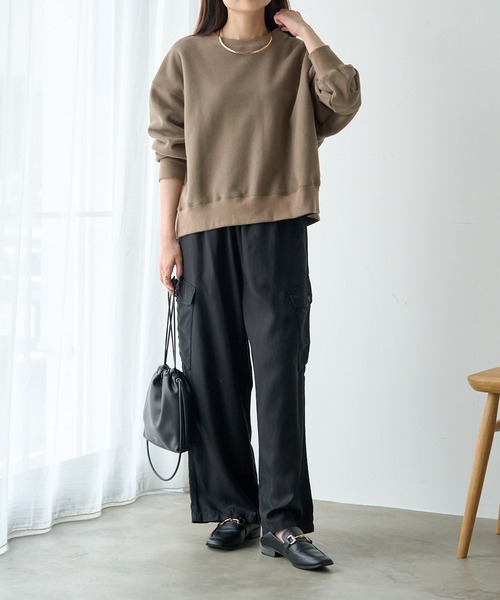 PUAL CE CIN（ピュアルセシン）の「裏起毛シンプルスウェットプルオーバー（スウェット・レディース・チャコールグレー/グレイッシュベージュ/オートミール/モカ・FREE）」の19枚目の写真