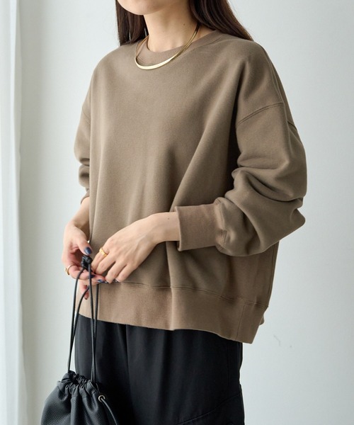 PUAL CE CIN（ピュアルセシン）の「裏起毛シンプルスウェットプルオーバー（スウェット・レディース・チャコールグレー/グレイッシュベージュ/オートミール/モカ・FREE）」の17枚目の写真