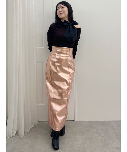 MERCURYDUO（マーキュリーデュオ）の「サイドリボンニット（ニット/セーター・レディース・ブラック/オフホワイト/ブラウン・FREE）」の17枚目の写真