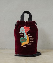 HOUSTON ヒューストン 6875 VELVETEEN EFFECT BAG 刺繍別珍 エフェクツバッグ「MAP」