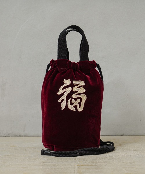 HOUSTON(ヒューストン)の「HOUSTON ヒューストン 6875 VELVETEEN EFFECT BAG 刺繍別珍 エフェクツバッグ「MAP」(ショルダーバッグ・メンズ・ブラック/ロイヤルブルー/マルーン・FREE)」の12枚目の写真