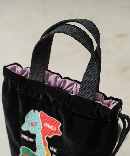 HOUSTON(ヒューストン)の「HOUSTON ヒューストン 6875 VELVETEEN EFFECT BAG 刺繍別珍 エフェクツバッグ「MAP」(ショルダーバッグ・メンズ・ブラック/ロイヤルブルー/マルーン・FREE)」の20枚目の写真