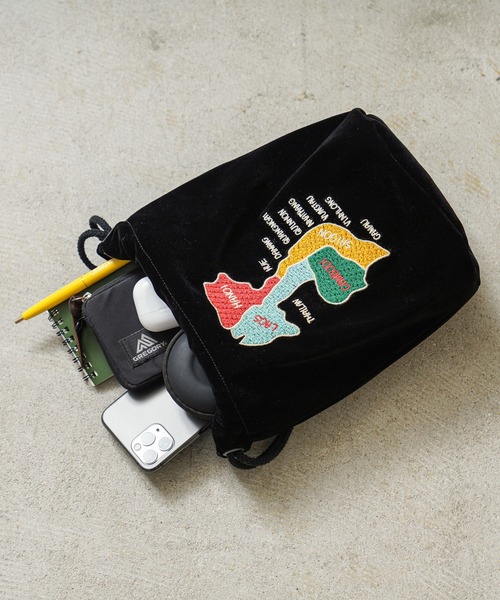 HOUSTON(ヒューストン)の「HOUSTON ヒューストン 6875 VELVETEEN EFFECT BAG 刺繍別珍 エフェクツバッグ「MAP」(ショルダーバッグ・メンズ・ブラック/ロイヤルブルー/マルーン・FREE)」の17枚目の写真