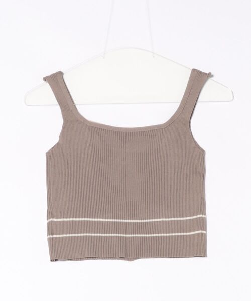 GORGE(ゴージ)の「《配色ライン×ぴたっとリブ》レイヤード風タンク(タンクトップ・レディース・モカ/ブラック/オフホワイト・F)」の10枚目の写真
