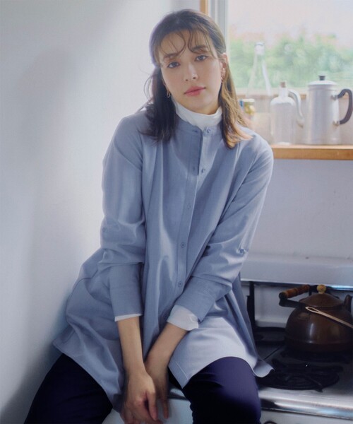 バンドカラーシャツチュニックブラウス（シャツ/ブラウス）｜Tiaclasse（ティアクラッセ）