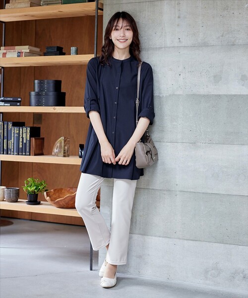 バンドカラーシャツチュニックブラウス（シャツ/ブラウス）｜Tiaclasse（ティアクラッセ）