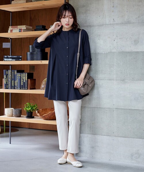 バンドカラーシャツチュニックブラウス（シャツ/ブラウス）｜Tiaclasse（ティアクラッセ）