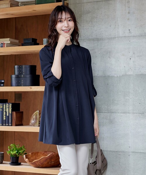 バンドカラーシャツチュニックブラウス（シャツ/ブラウス）｜Tiaclasse（ティアクラッセ）