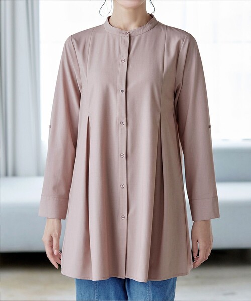 バンドカラーシャツチュニックブラウス（シャツ/ブラウス）｜Tiaclasse（ティアクラッセ）