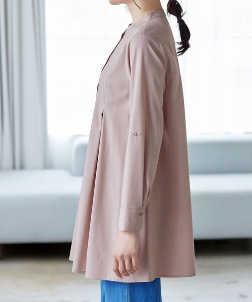 バンドカラーシャツチュニックブラウス（シャツ/ブラウス）｜Tiaclasse（ティアクラッセ）