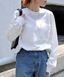 エンブロイダリーポケット付き長袖Tシャツ