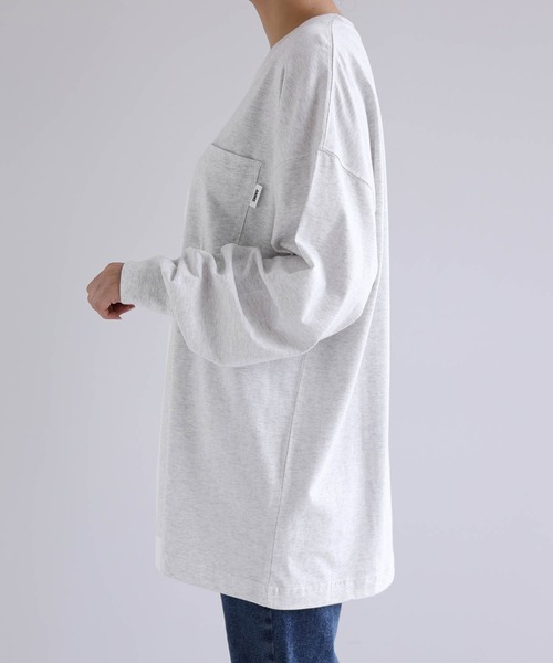 ANME(アンメ)の「エンブロイダリーポケット付き長袖Tシャツ(Tシャツ/カットソー・レディース・ブラック/オフホワイト/オートミール・M/L)」の18枚目の写真