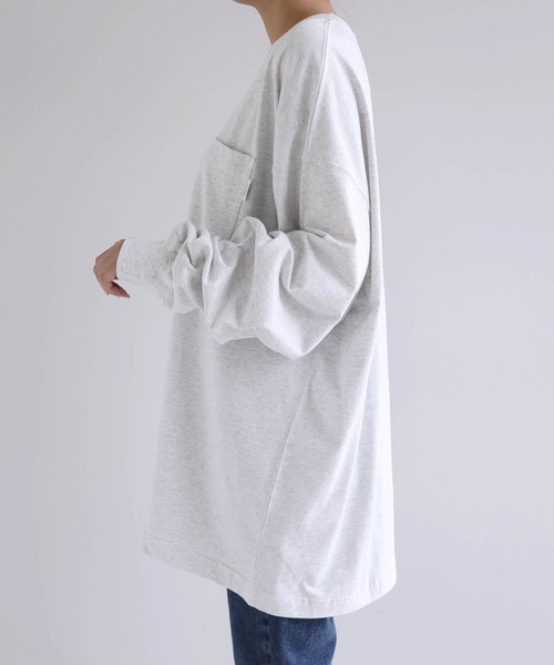 ANME(アンメ)の「エンブロイダリーポケット付き長袖Tシャツ(Tシャツ/カットソー・レディース・ブラック/オフホワイト/オートミール・M/L)」の15枚目の写真