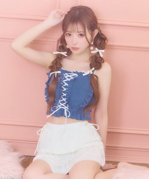 新品タグ付 To the sea 水着 ハイウエストボトム(Pama Pink) Jessie Zhao New York Pink Blossom Reversible Two-Piece Swimsuit