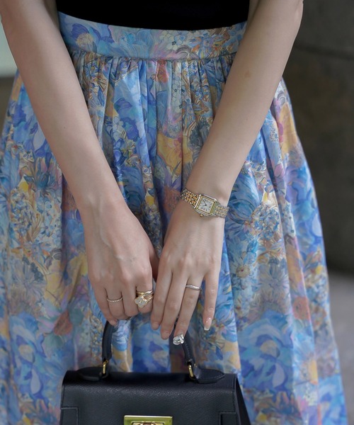 HUIT bouquet（ユイット）の「ギャザー フレアスカート Made with Liberty Fabric HUIT（スカート・レディース・ピンク/ブルー・S/M）」の3枚目の写真