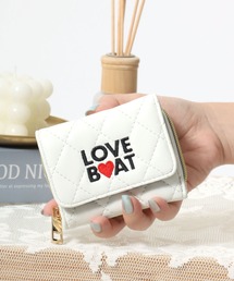 LOVE BOAT（ラブ・ボート）の「LOVEBOAT（ラブボート）ブランドロゴワンポイント刺繍キルト三つ折財布（財布・キッズ）」