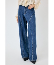 MOUSSY | STUDDED WIDE STRAIGHT(デニムパンツ)