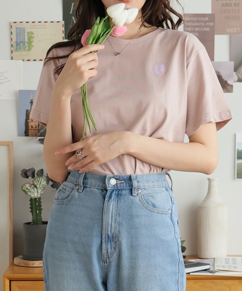 Girly Doll(ガーリードール)の「オリジナルプリントロゴTシャツ(Tシャツ/カットソー・レディース・ダークグレー/ピンク/ベージュ・F)」の13枚目の写真