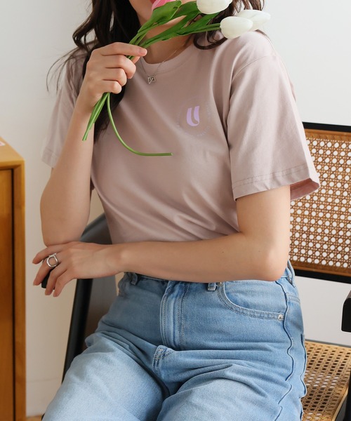 Girly Doll(ガーリードール)の「オリジナルプリントロゴTシャツ(Tシャツ/カットソー・レディース・ダークグレー/ピンク/ベージュ・F)」の14枚目の写真